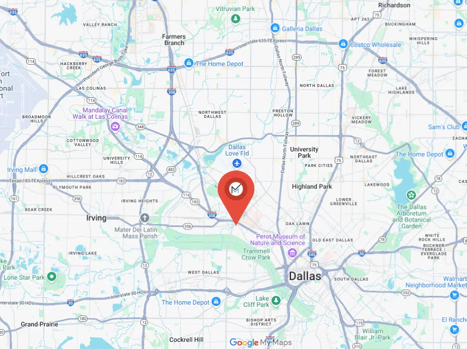 Map - Our Address - 2777 N Stemmons Fwy #1525, Dallas, TX 75207